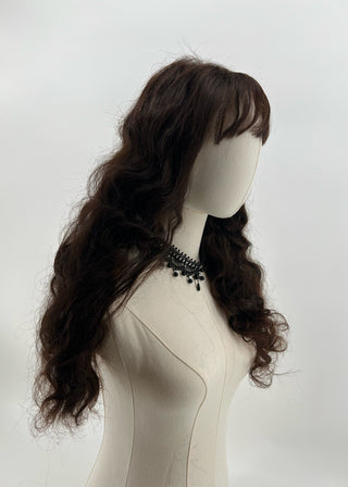 Curly brown lace front human hair wig