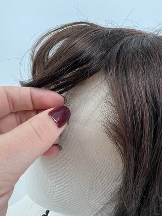 Brown lace front human hair wig