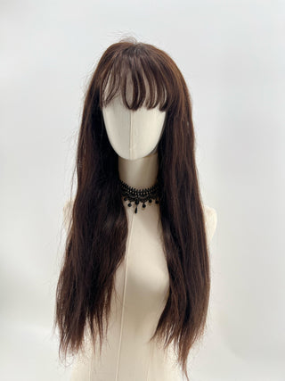 Brown lace front human hair wig